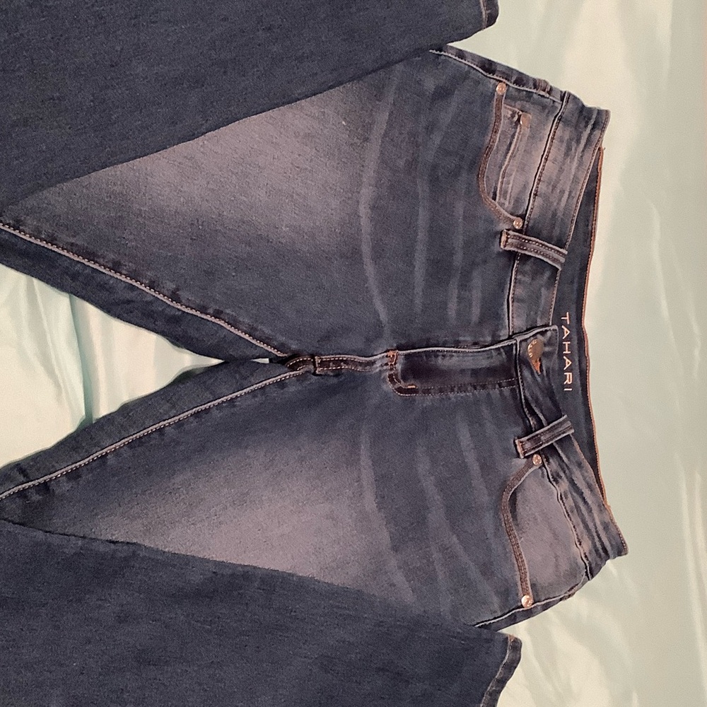 Tahari Women's Dark Blue Straight Leg Jeans
